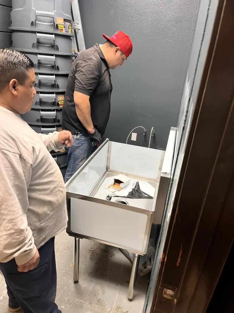 Commercial plumbing and sink installation in Jackson